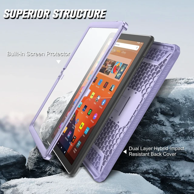 Alt view image 3 of 5 - Fintie Shockproof Case for 10.1" Fire HD 10 13th Gen 2023, Lilac Purple