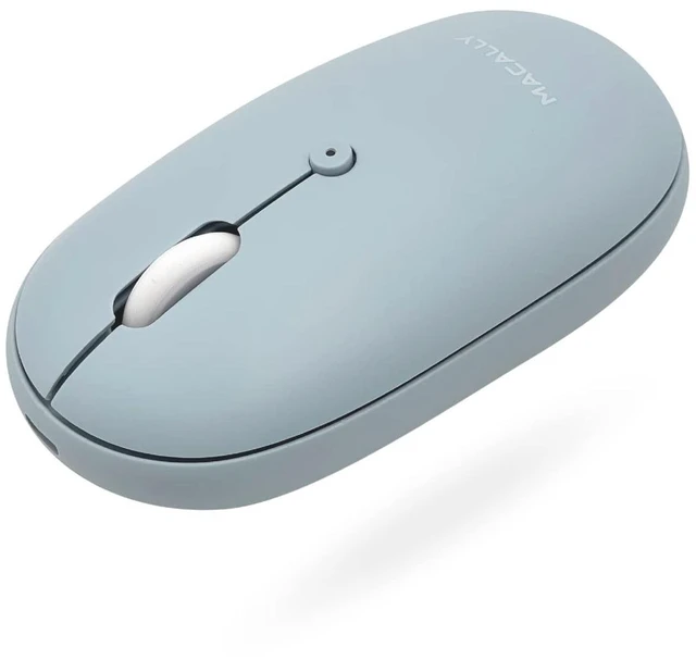 Main image of Macally Wireless Bluetooth Mouse - Quiet, Comfortable, Rechargeable for MacBook Air/Pro, Mac, iMac, Apple iPad - Wireless Mouse for Laptop, Windows PC Desktop
