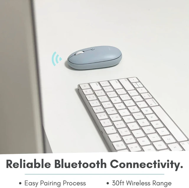 Alt view image 3 of 5 - Macally Wireless Bluetooth Mouse - Quiet, Comfortable, Rechargeable for MacBook Air/Pro, Mac, iMac, Apple iPad - Wireless Mouse for Laptop, Windows PC Desktop