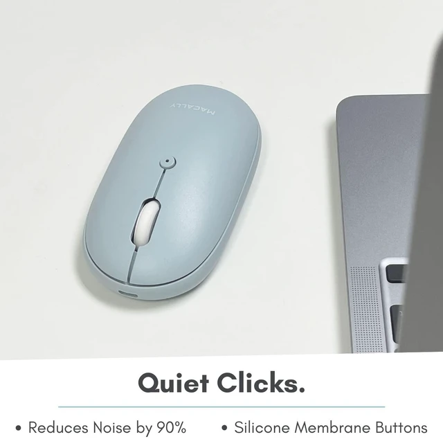 Alt view image 5 of 5 - Macally Wireless Bluetooth Mouse - Quiet, Comfortable, Rechargeable for MacBook Air/Pro, Mac, iMac, Apple iPad - Wireless Mouse for Laptop, Windows PC Desktop