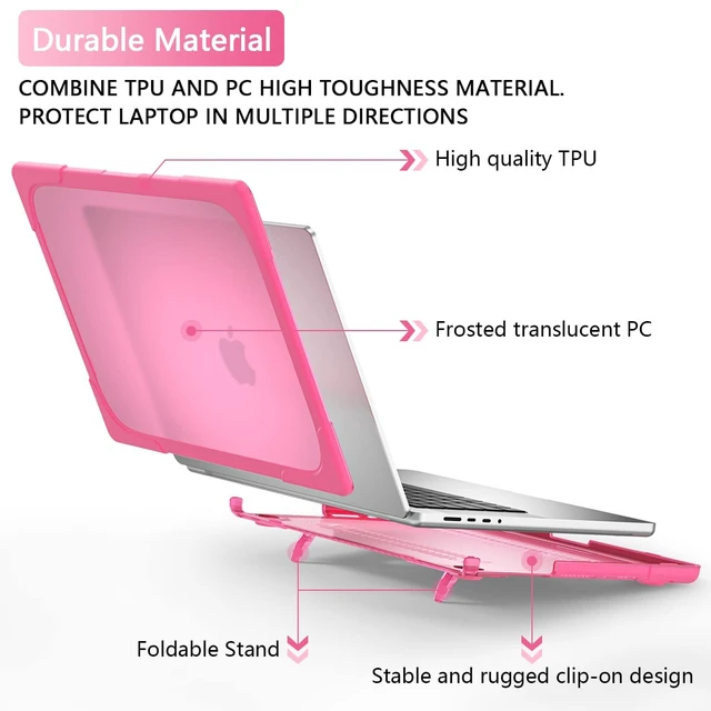 Alt view image 3 of 5 - Batianda Heavy Duty Case for MacBook Pro 14 inch 2026-2021, Pink