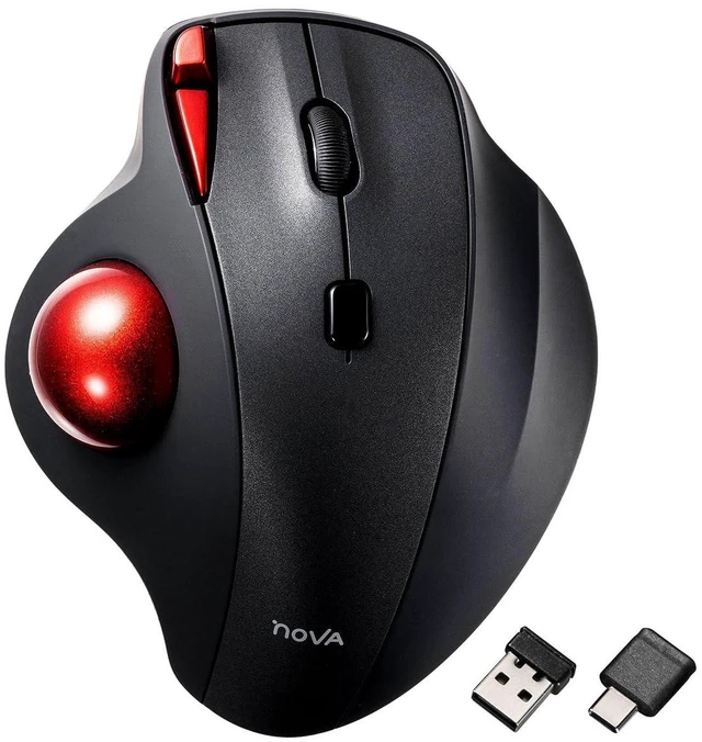 Main image of SANWA 2.4G Wireless Trackball Mouse, Silent Click, Programmable Roller Mice