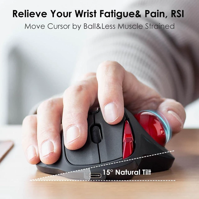 Alt view image 2 of 5 - SANWA 2.4G Wireless Trackball Mouse, Silent Click, Programmable Roller Mice
