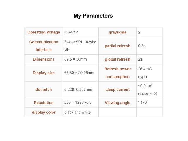 Alt view image 5 of 5 - 2.9inch e-Paper Display Module, 296x128 Resolution 3.3V/5V Two-Color epaper Display E-Ink Screen Module SPI Interface Compatible with Raspberry Pi/Arduino/Jetson Nano,Support Partial Refresh