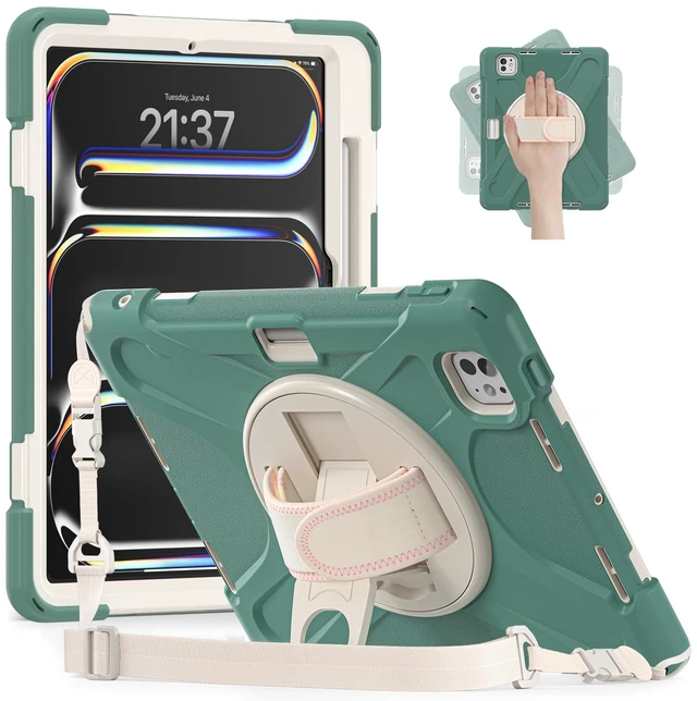 Main image of Batianda VortiGrip Case for iPad Pro 11-inch 2025 M5/2024 M4, Sea Green