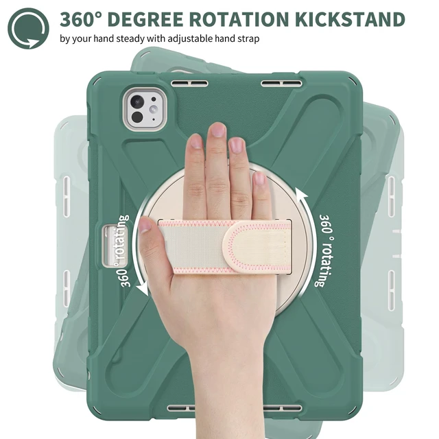 Alt view image 4 of 5 - Batianda VortiGrip Case for iPad Pro 11-inch 2025 M5/2024 M4, Sea Green
