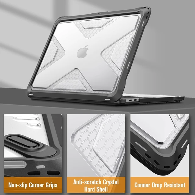 Alt view image 4 of 5 - Fintie Heavy Duty Case for MacBook Pro 13 Inch, Crystal Clear