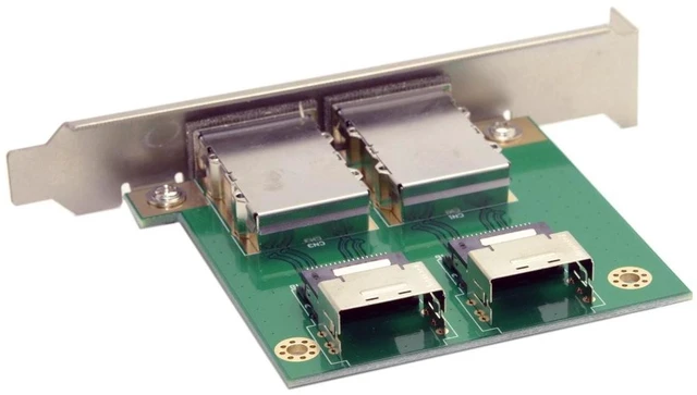 Alt view image 3 of 5 - chenyang Mini SAS 2 SFF-8088 to 2 SFF-8087 HD Data Server Converter Adapter with Bracket