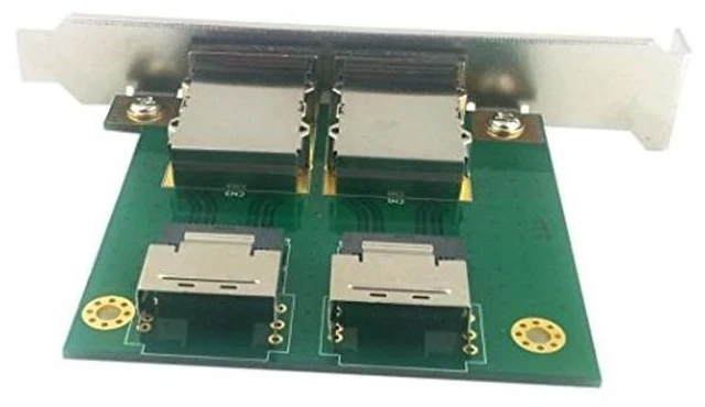 Alt view image 4 of 5 - chenyang Mini SAS 2 SFF-8088 to 2 SFF-8087 HD Data Server Converter Adapter with Bracket
