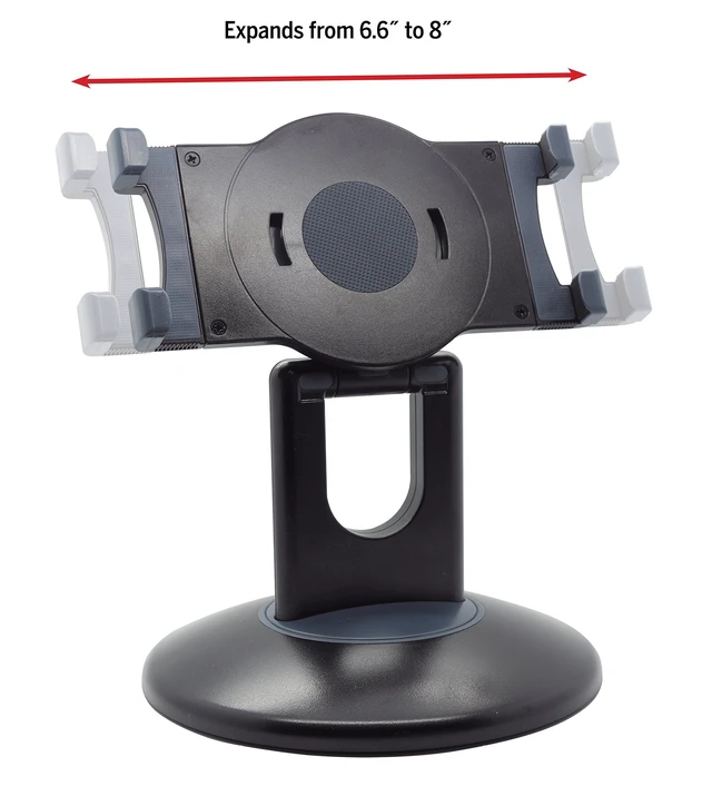 Alt view image 2 of 5 - Kantek Tablet Desk Stand, Adjustable, Stable Weighted Base, Compatible with Most 7" to 10", Apple iPad, Air, Mini, Galaxy Tab 7"-9.7" Kindle Fire 7" or HD 6, E Readers, Rotating Secure Support