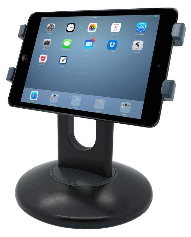 Alt view image 5 of 5 - Kantek Tablet Desk Stand, Adjustable, Stable Weighted Base, Compatible with Most 7" to 10", Apple iPad, Air, Mini, Galaxy Tab 7"-9.7" Kindle Fire 7" or HD 6, E Readers, Rotating Secure Support
