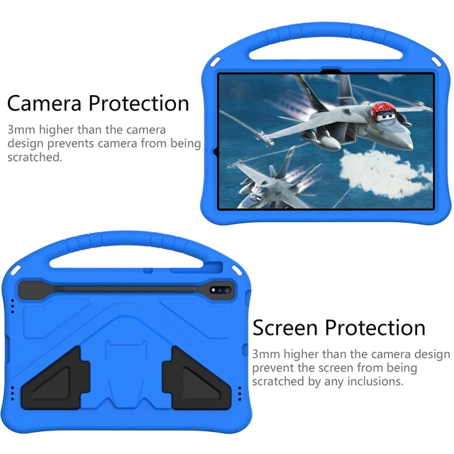 Alt view image 4 of 5 - Dteck Galaxy Tab S10/S9/S8 Ultra 14.6" Case - Lightweight Shockproof Rugged EVA Kids-Friendly Handle Stand Pencil Holder Childproof Case, Black
