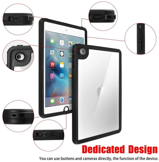 Alt view image 4 of 5 - AICase iPad mini 4, Lanyard Built-in Screen Protector Rugged Shockproof IP68 Waterproof Case
