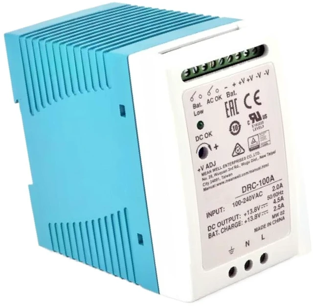 Alt view image 2 of 4 - FerroFab DRC-100A 100W 13.8V 4.5A Single Output Enclosed AC-DC Power Supply with Battery Charger & UPS Function, for Security Systems, UL Certified