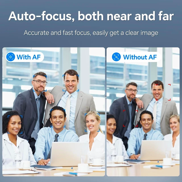 Alt view image 3 of 5 - N newline 2.5K Webcam for PC, Auto Focus, Privacy Cover, Tripod Stand, Professional Webcam with Microphone for Conferencing and Streaming