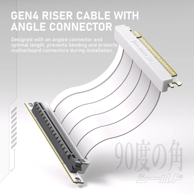 Alt view image 4 of 5 - EZDIY-FAB Shield ARGB Vertical GPU Mount, 115mm PCIe 4.0 Riser Cable, White