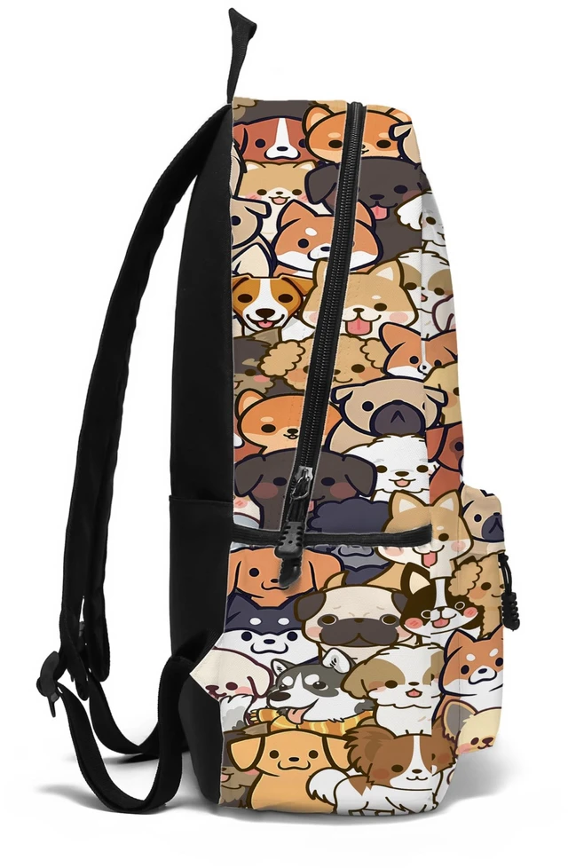 Alt view image 5 of 5 - ROVOZAR Funny Dog School Backpack for Girls Boys Bookbag, 17 Inch Dog Laptop Backpack, Dogs Animals Theme Back Pack for School Travel Hiking Camping