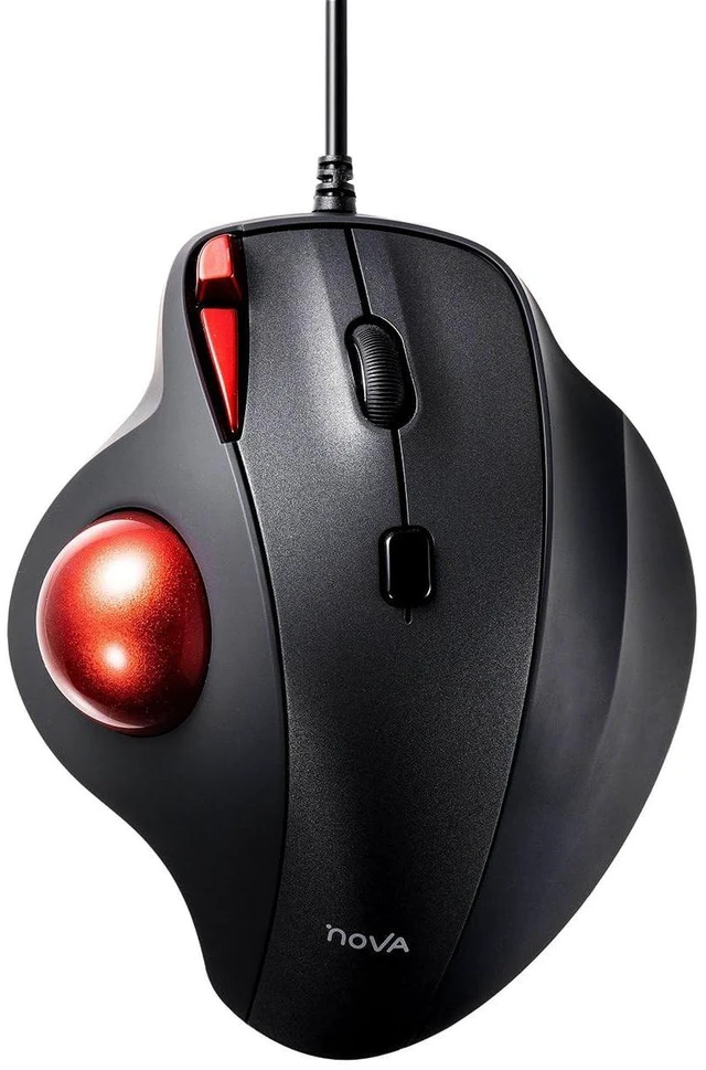 Main image of SANWA Wired Ergonomic Trackball Mouse, Optical Rollerball Mice, Programmable Silent Buttons, 34mm Trackball, 600/800/1200/1600 Adjustable DPI, Compatible with MacBook, Laptop, Windows, macOS
