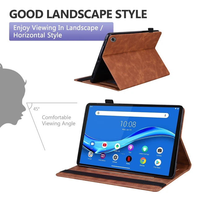 Alt view image 4 of 5 - Dteck Folio Case for All-New Fire HD 10 and 10 Plus Tablet (13th/11th Generation, 2023/2021 Release),Premium PU Leather Slim Flip Stand Magnetic Pocket Wallet Cover with Pencil Holder, Brown