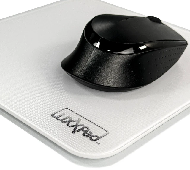 Alt view image 4 of 5 - Glassboard Studio LuxxPad Glass Mouse Pad - Mouse Pad Gaming and Dry Erase Note Taking Pad, Tempered Strong Glass with Rubber Non-Slip Feet for Gaming & Work (White, 10" x 14")