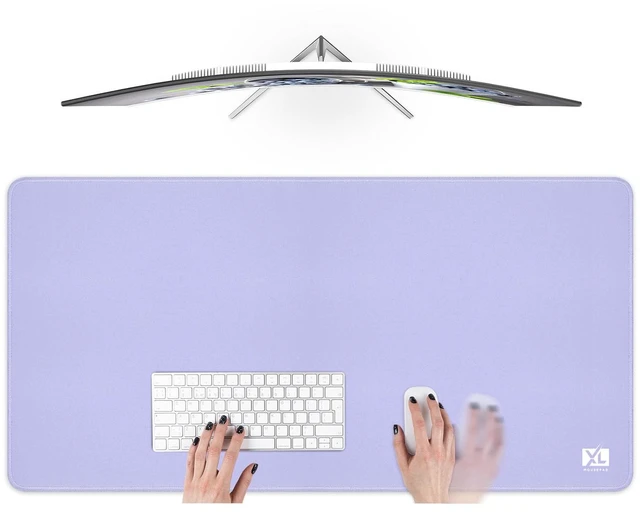 Main image of Light Purple 2XL Color Mouse Pad - Large (36''x18'') Gaming Desk Pad with Nonslip Rubber Base and Stitched Edges - Durable and Waterproof Design