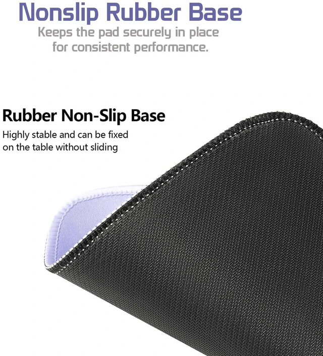 Alt view image 4 of 5 - Light Purple 2XL Color Mouse Pad - Large (36''x18'') Gaming Desk Pad with Nonslip Rubber Base and Stitched Edges - Durable and Waterproof Design