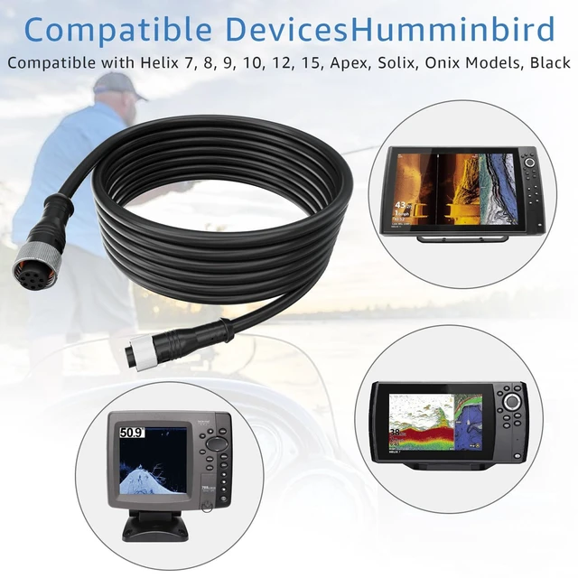 Alt view image 3 of 5 - kzfuli Replacement for 720073-5 AS EC 10E Ethernet Cable Extension. Compatible with Humminbird of Helix 7, Helix 8, Helix 9, Helix 10, Helix 12, Helix 15, Apex, Onix Models. (Black 10 Feet)