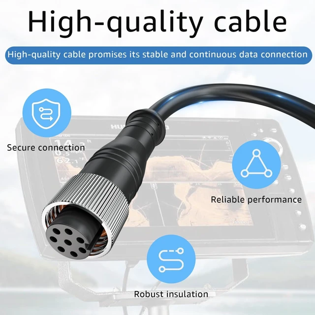 Alt view image 4 of 5 - kzfuli Replacement for 720073-5 AS EC 10E Ethernet Cable Extension. Compatible with Humminbird of Helix 7, Helix 8, Helix 9, Helix 10, Helix 12, Helix 15, Apex, Onix Models. (Black 10 Feet)