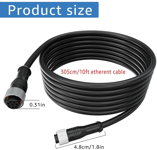 Alt view image 5 of 5 - kzfuli Replacement for 720073-5 AS EC 10E Ethernet Cable Extension. Compatible with Humminbird of Helix 7, Helix 8, Helix 9, Helix 10, Helix 12, Helix 15, Apex, Onix Models. (Black 10 Feet)
