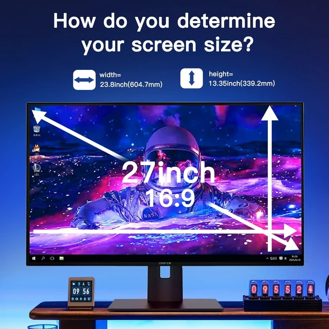 Alt view image 2 of 5 - 27'' Magnetic Hanging Computer Privacy Screen for 16:9 Widescreen Monitor