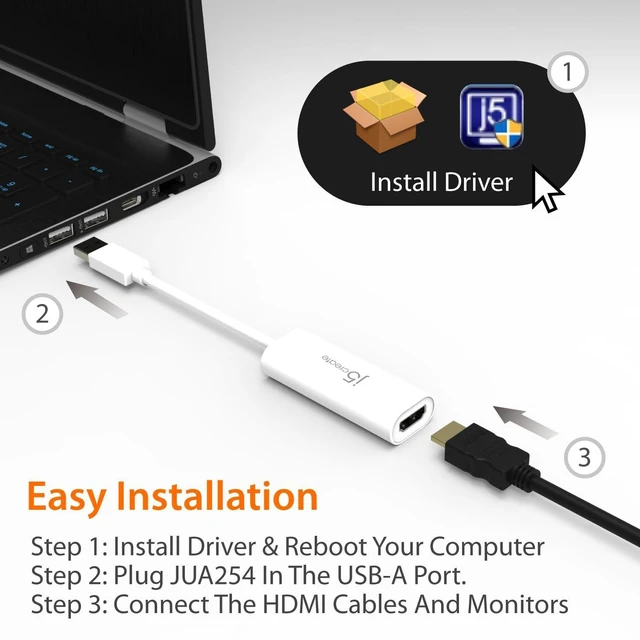 Alt view image 5 of 5 - j5create USB to HDMI Multi-Monitor Adapter