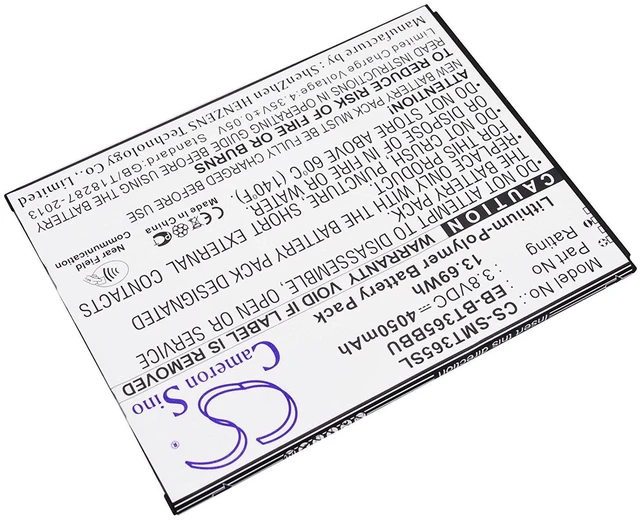 Alt view image 2 of 4 - Battery Replacement for samsung SM-T390N SM-T390 Galaxy Tab Active 2 8.0 TD-LTE SM-T395 SM-T395 Galaxy Tab Active 2 LT EB-BT365BBC EB-BT365BBE EB-BT365BBU EB-BT365BBUBUS GH43-04317A (4050mAh/3.8
