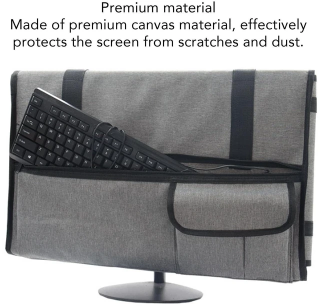 Alt view image 2 of 5 - Monitor Carrying Case, Adjustable Size Portable Travel Carrying Bag with Handle Fit Different Sizes of LCD Displays, Protective Storage Case Monitor Dust Cover with Pockets