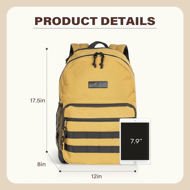 Alt view image 2 of 5 - Wrangler Backpack for Men and Women, Casual Daypack for Travel, Work School, Laptop Backpack with Notebook Sleeve