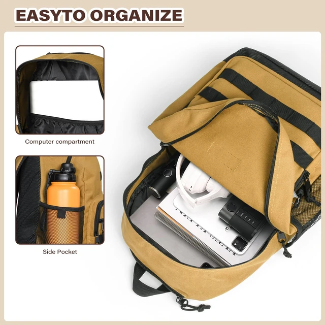 Alt view image 4 of 5 - Wrangler Backpack for Men and Women, Casual Daypack for Travel, Work School, Laptop Backpack with Notebook Sleeve