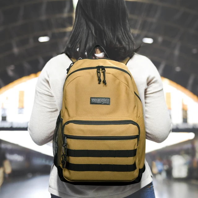 Alt view image 5 of 5 - Wrangler Backpack for Men and Women, Casual Daypack for Travel, Work School, Laptop Backpack with Notebook Sleeve