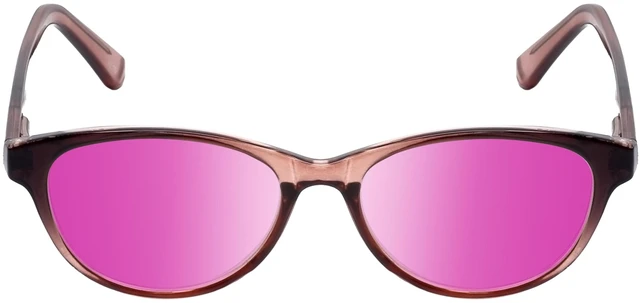 Alt view image 5 of 5 - Medspex Corinne McCormack Polly Color Therapy Reading Glasses +1.75 Pink Black Fade/Passion Purple Womens Fluorescent Light Sensitivity Chromotherapy Chakra Healing