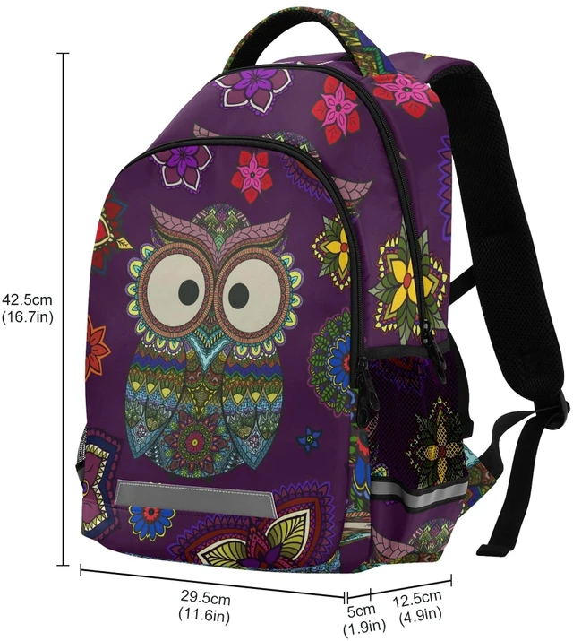 Alt view image 3 of 5 - Glaphy Mandala Boho Owl Backpacks Laptop School Book Bag Lightweight Daypack for Men Women Teens Kids