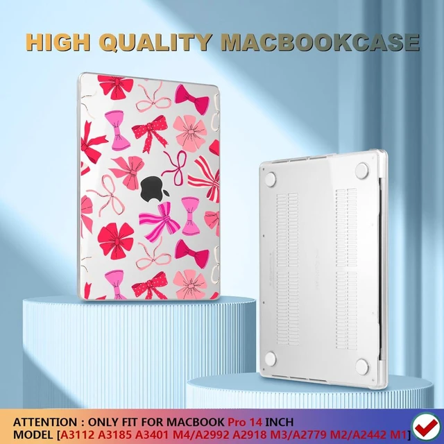 Alt view image 4 of 5 - CISSOOK Compatible with MacBook Pro 14 inch 2026-2021 Release M5 M4 M3 M2 M1 Chip A3434 A3112 A3185 A3401 A2918 A2992 A2779 A2442, Hard Shell Case with Keyboard Cover&Screen Protector, Pink Bow