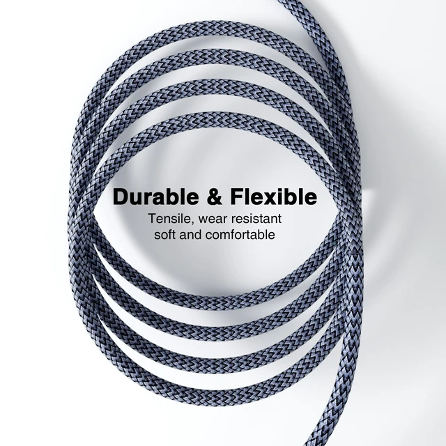Alt view image 2 of 5 - Msaose Braided Thunderbolt 4 Cable 15 FT 2 Pack Compatible, 20Gbps, 240W PD, 5K@60Hz, 4K@60Hz for Mac mini, iPhone 17, MacBook Pro M4 M5 / Air, SSD, Docking, eGPU, XPS, USB4