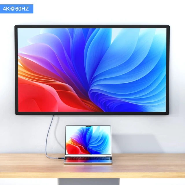 Alt view image 3 of 5 - Msaose Braided Thunderbolt 4 Cable 15 FT 2 Pack Compatible, 20Gbps, 240W PD, 5K@60Hz, 4K@60Hz for Mac mini, iPhone 17, MacBook Pro M4 M5 / Air, SSD, Docking, eGPU, XPS, USB4