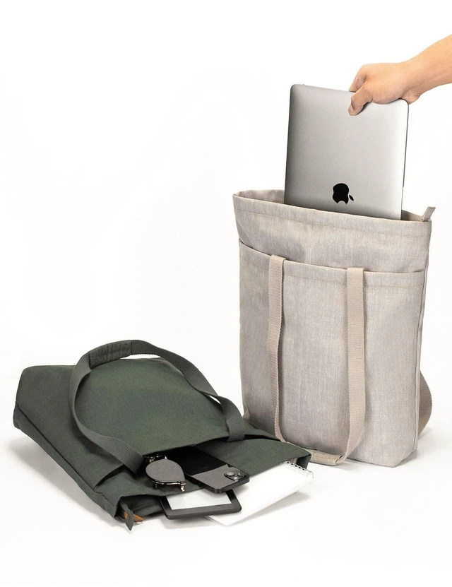 Alt view image 4 of 5 - FASTFAIRY Tote Bag Backpack 2 in 1 Waterproof, holds 14" laptop