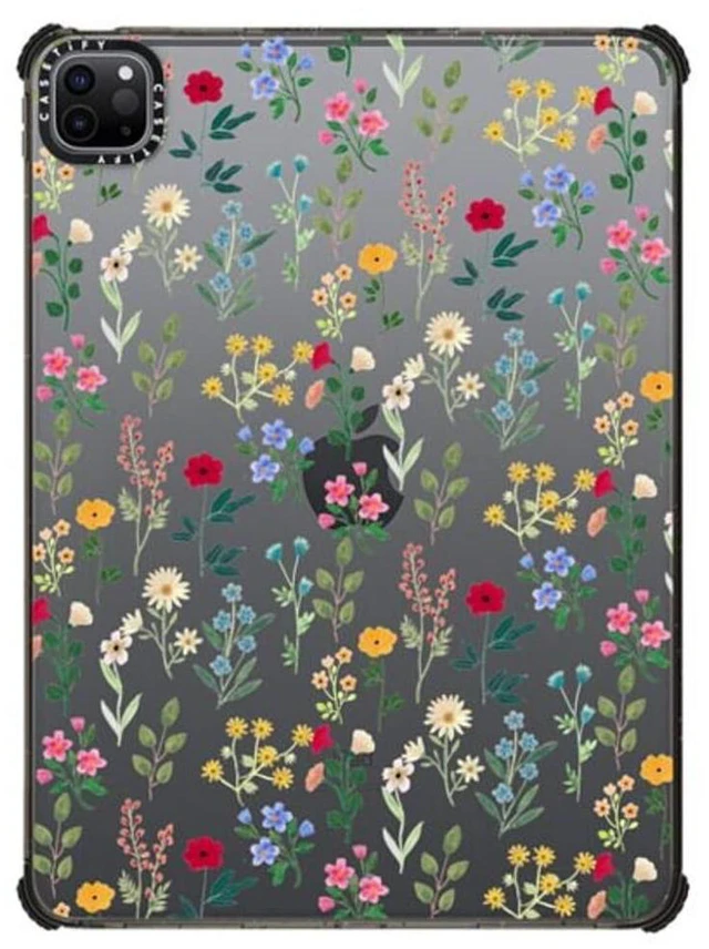 Main image of CASETiFY Impact Case for iPad Pro 11" (3rd/4th Gen) - Spring Botanicals 2 - Clear Black