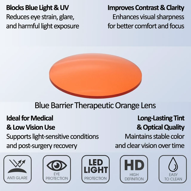 Alt view image 4 of 5 - Medspex Corinne McCormack Polly Color Therapy Reading Glasses +2.00 Pink Black Fade/Light Orange Womens Fluorescent Light Sensitivity Chromotherapy Chakra Healing