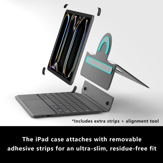 Alt view image 4 of 5 - Nillkin Slim Keyboard Case for iPad Pro 11 M4 with Trackpad