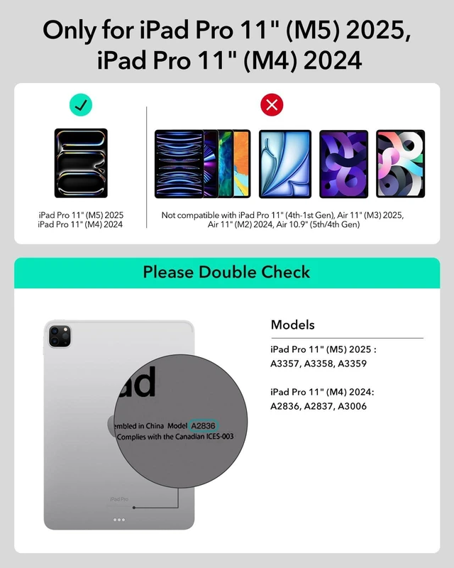 Alt view image 2 of 5 - ESR for iPad Pro 11 Inch Case with Keyboard M5/M4 Multi-Mode Magnetic Stand
