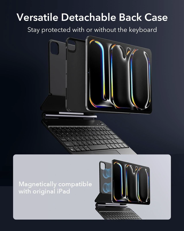 Alt view image 4 of 5 - ESR for iPad Pro 11 Inch Case with Keyboard M5/M4 Multi-Mode Magnetic Stand