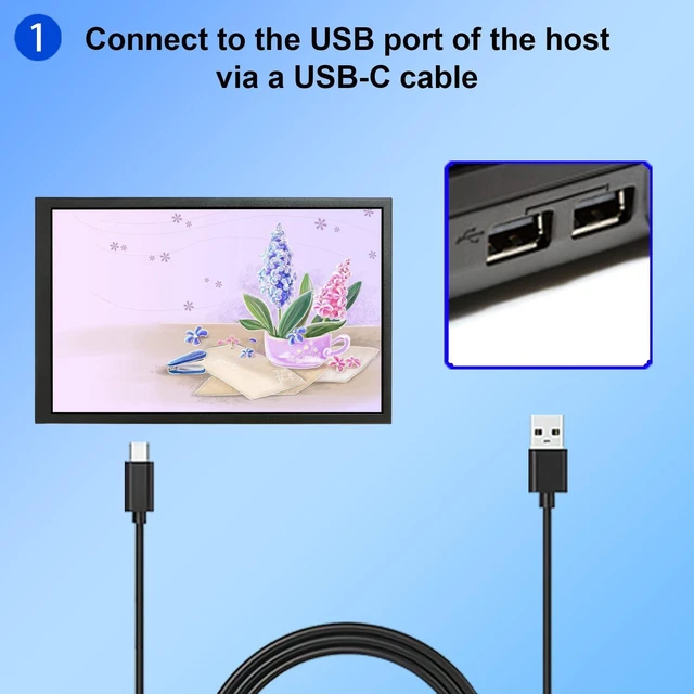 Alt view image 4 of 5 - VSDISPLAY 8'' 1280x800 PC Case Screen IPS Portable Small Monitor,Black
