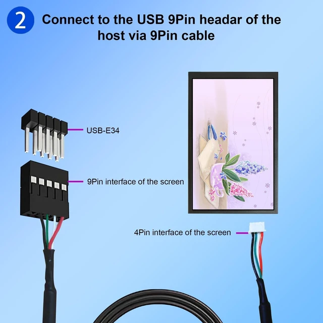 Alt view image 5 of 5 - VSDISPLAY 8'' 1280x800 PC Case Screen IPS Portable Small Monitor,Black