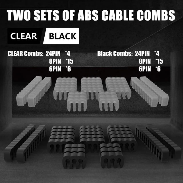 Alt view image 2 of 5 - ABNO1 PSU Cable Extension Kit - 30CM Length, Sleeved Cable, 1x24Pin/2x8Pin/3x8Pin for ATX Power Supply (Black/Red)